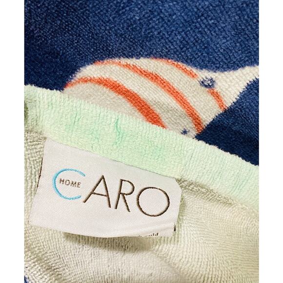 Caro Bath Beach towel Cotton Large Fish Blue Ocean Whale Jellyfish Seaturtle Cra - Picture 8 of 9